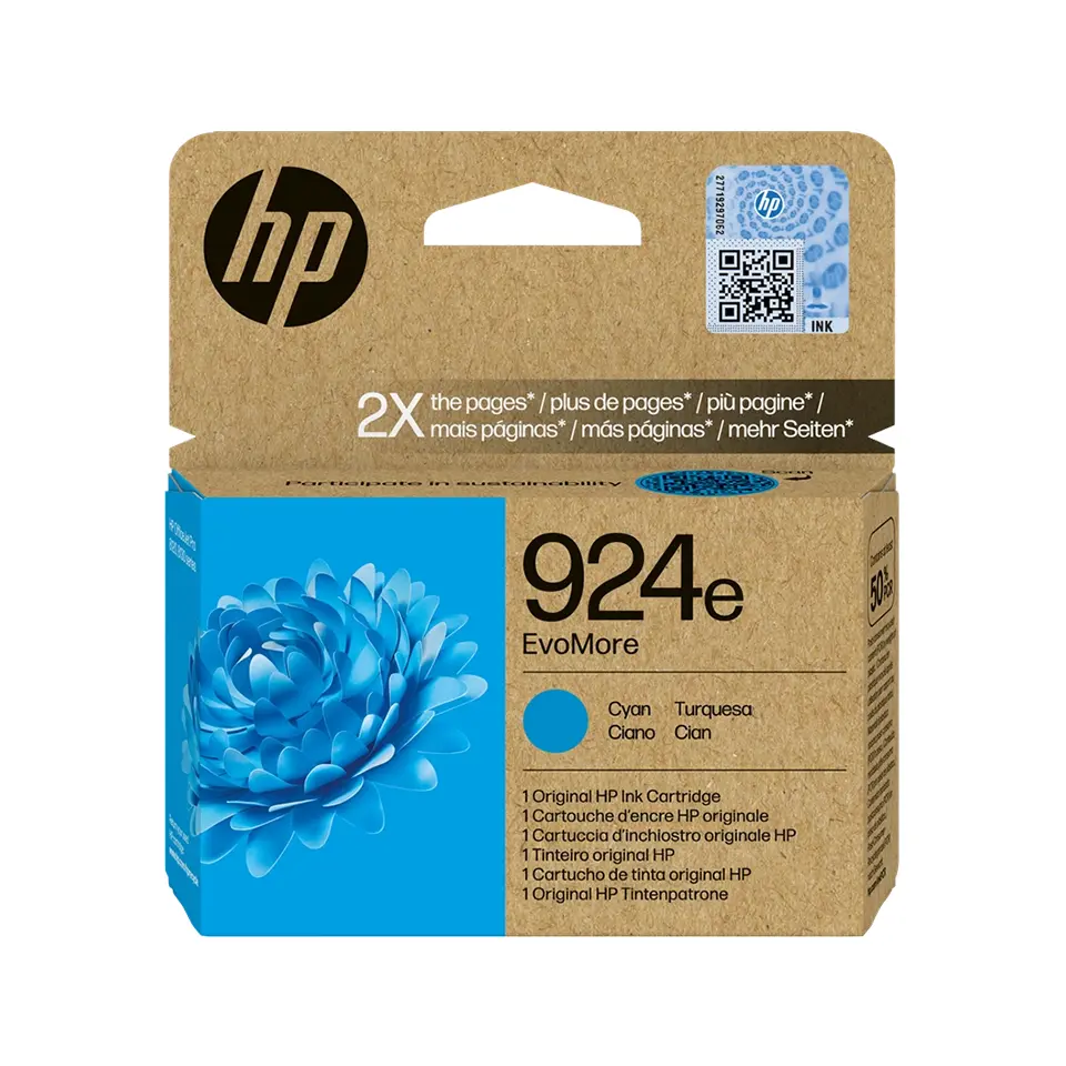 Original HP 924e Cyan Druckerpatrone EvoMore (4K0U7NE)